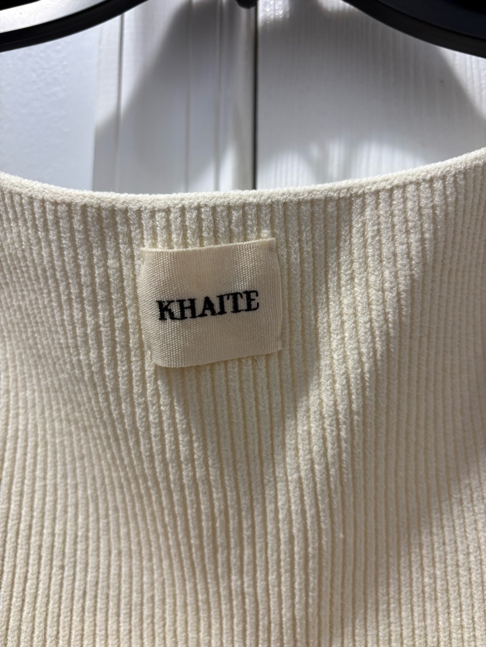 KHAITE The Ista Ribbed Top In Ivory Size Medium - Picture 4 of 5